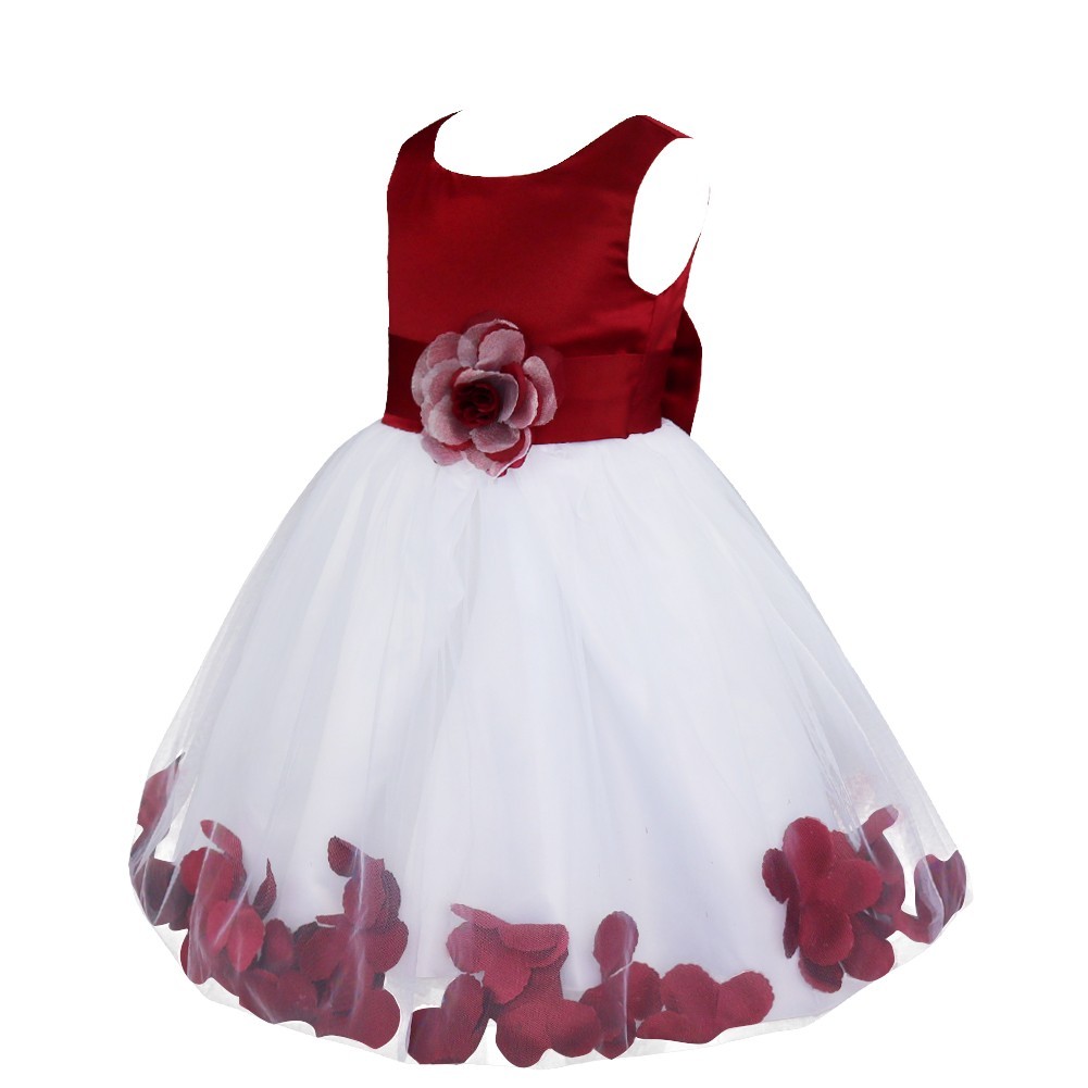 burgundy toddler flower girl dress
