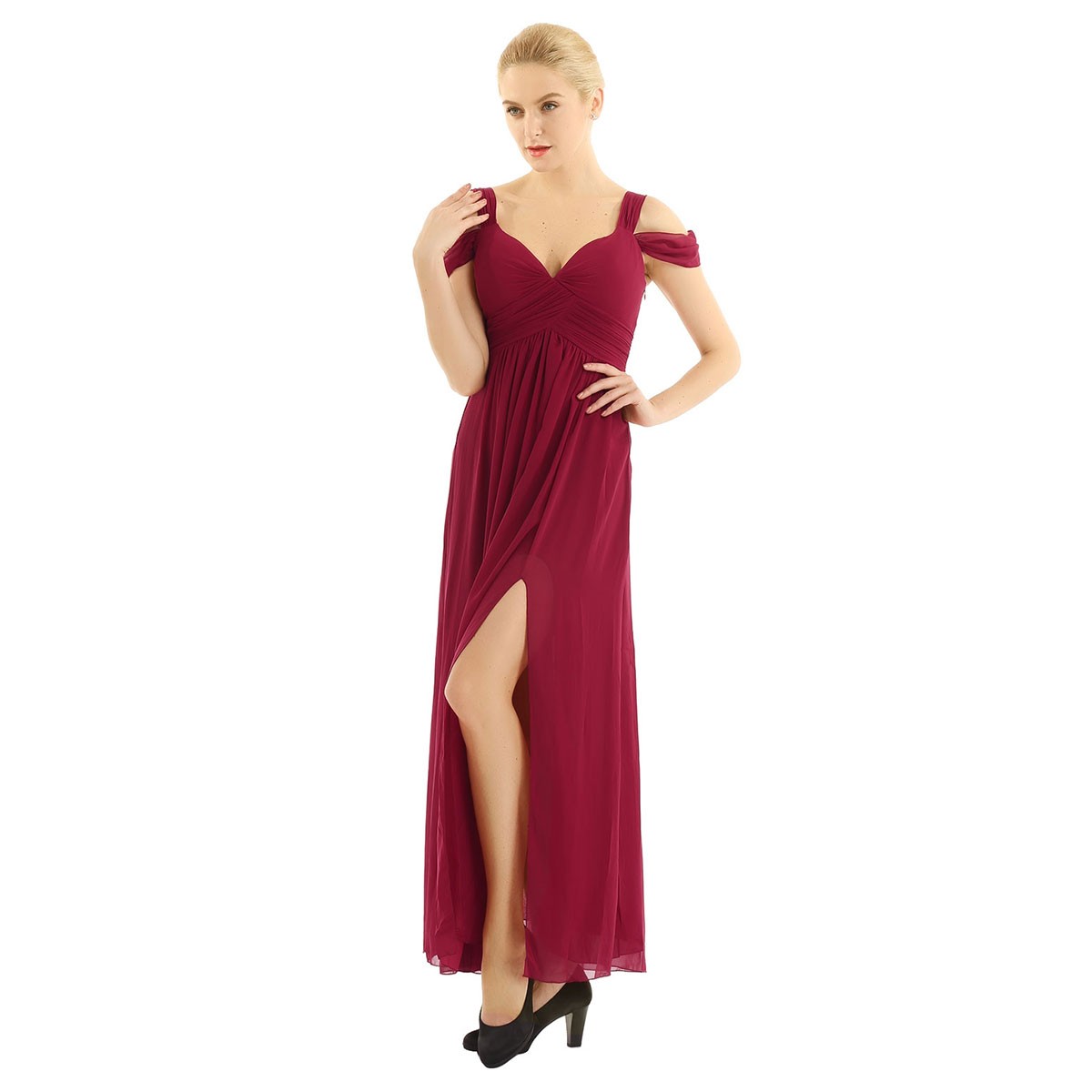 burgundy bridesmaid dressing gowns