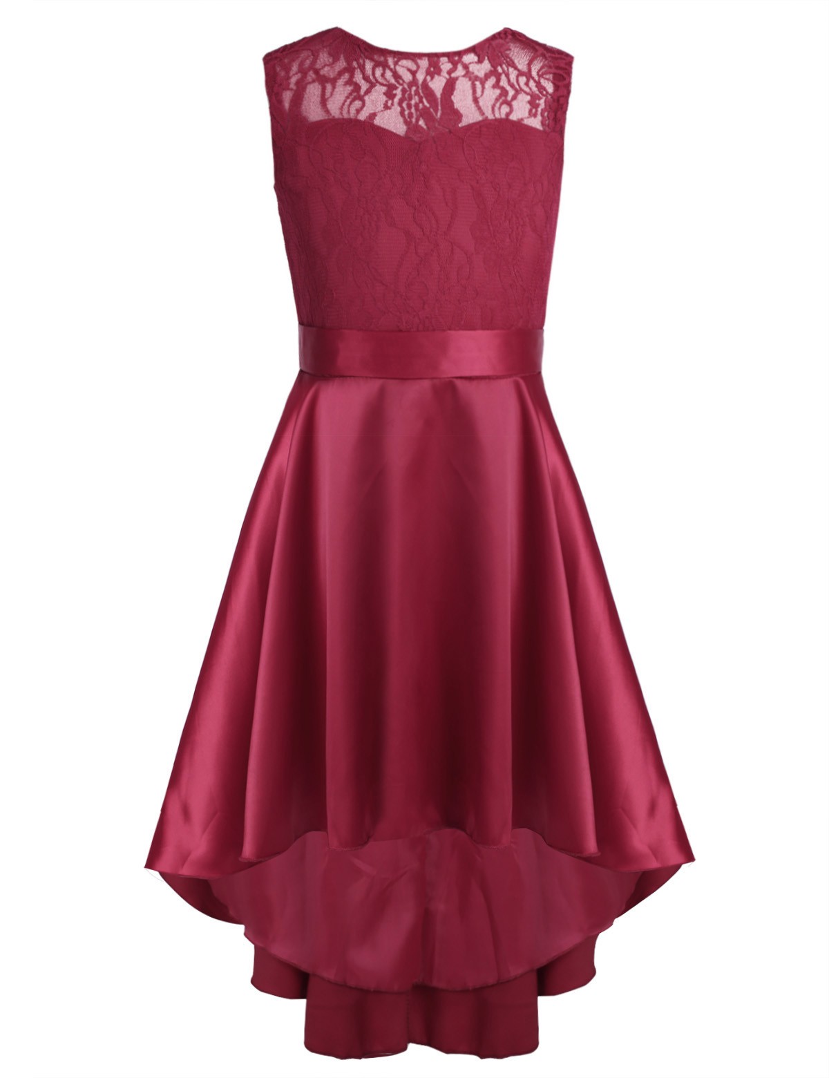 burgundy girls dress