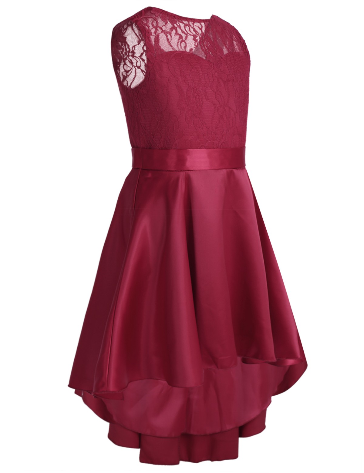 girls burgundy lace dress