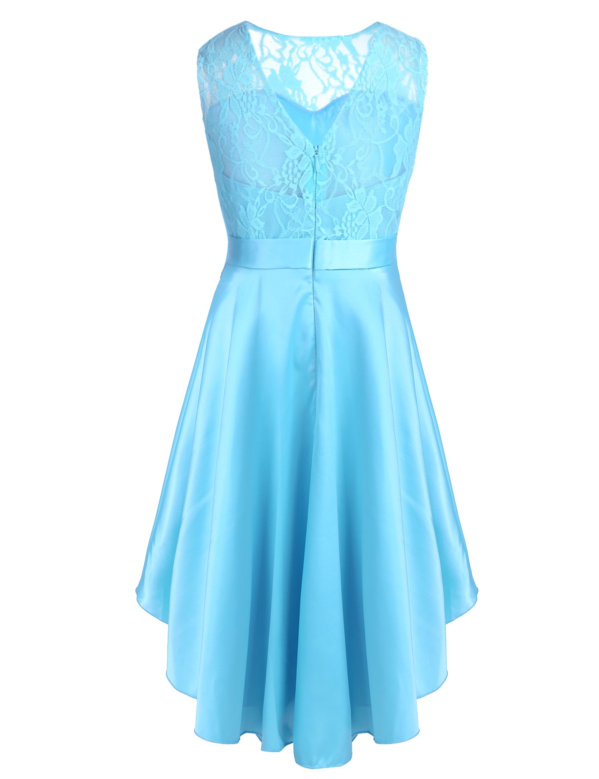 steel blue flower girl dress