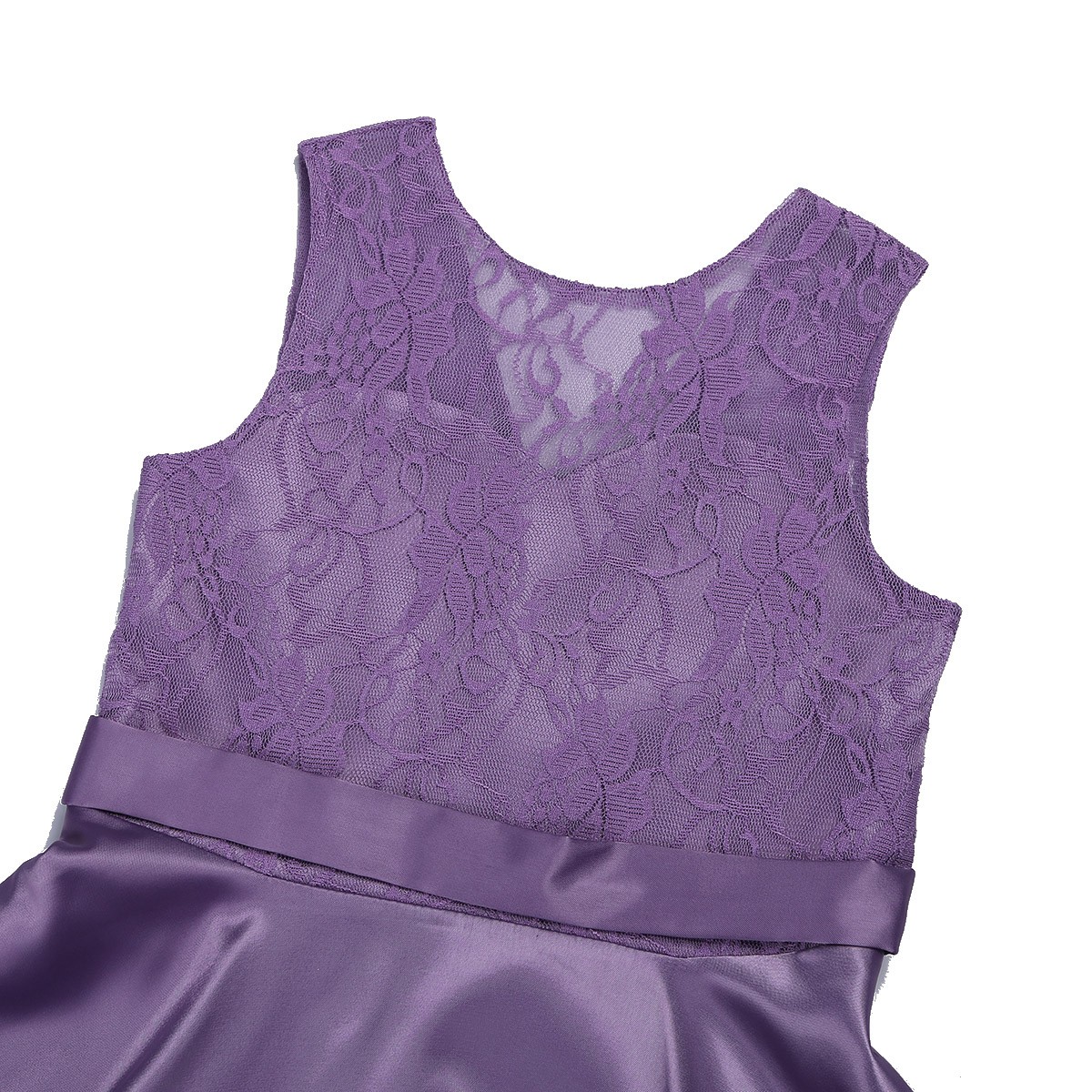 purple lace flower girl dress