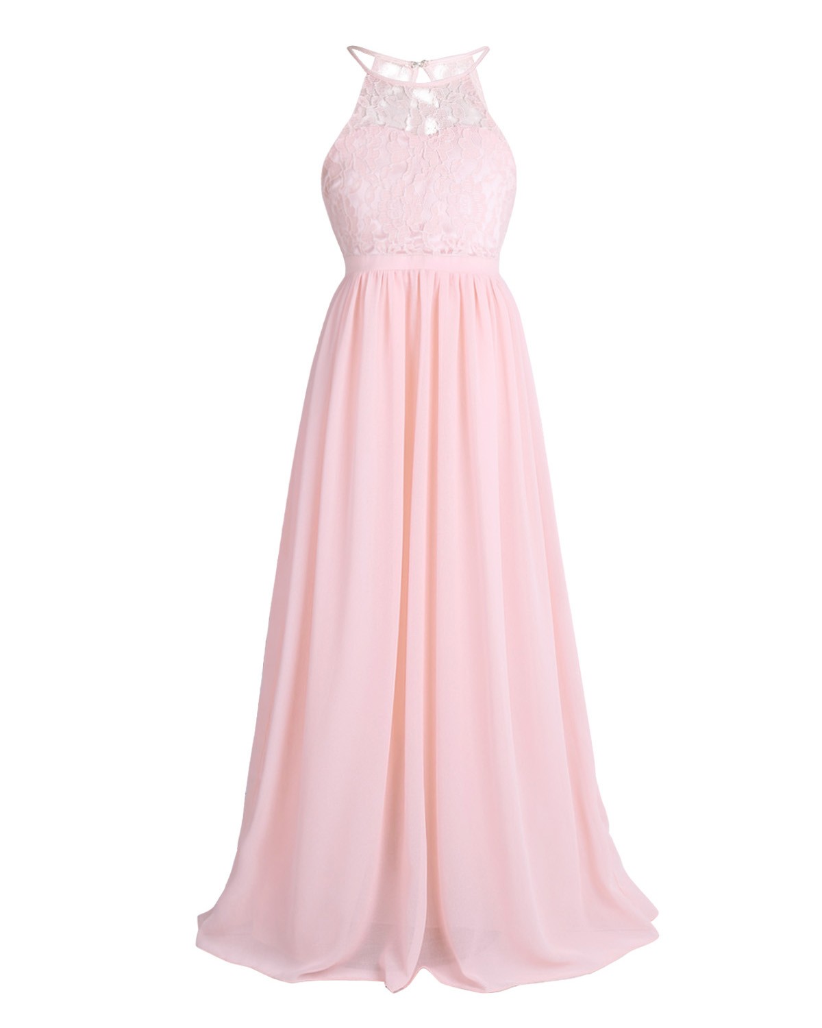 Flower Girls Dress Princess Pageant Wedding Bridesmaid Floor Length Halter Gown