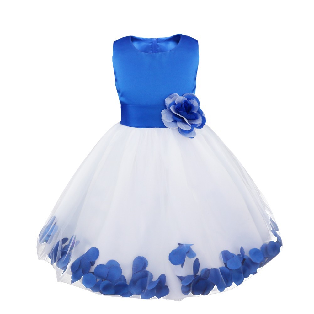 Blue Flower Girl Dress