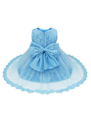 blue pretty flower girl dresses