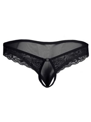 iEFiEL Mens Sissy Sexy Briefs Lingerie Lace Mesh Bikini Underpants with Hole