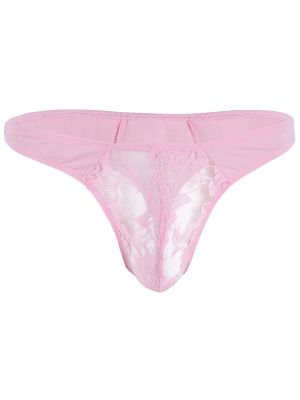 iEFiEL Mens Sissy Low Rise Underpants Lace Floral Bulge Pouch G-string Bikini Underwear 