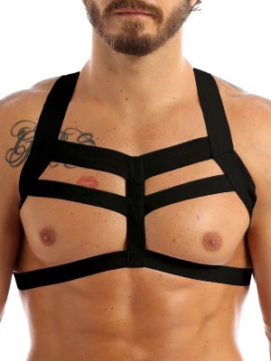 iEFiEL Mens Nylon Body Chest Harness Bondage Costume Lingerie