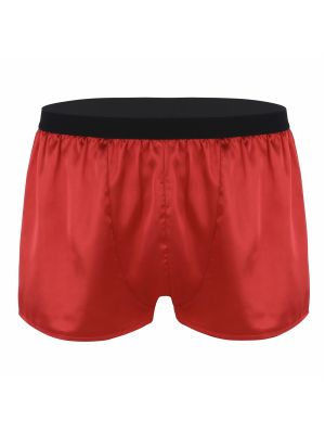 Men Lightweight Shiny Boxer Panties Lounging Sports Shorts