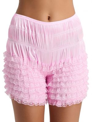 iEFiEL Womens Tiered Ruffle Lace Dance Bloomers Super Soft Casual Boxer Shorts Underwear 