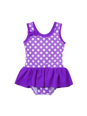 iEFiEL Infant Baby Girls One Piece Swimwear Polka Dots Swimsuit Ruffle Tutu Skirt Bathing Suit