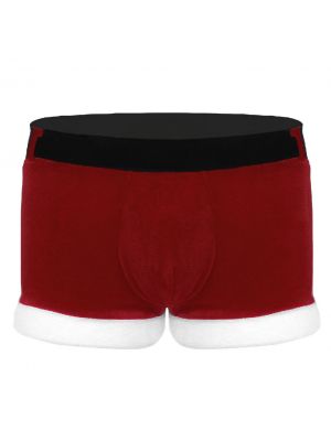 iEFiEL Men Soft Velvet Santa Boxer Shorts Christmas Holiday Fancy Costume Underwear