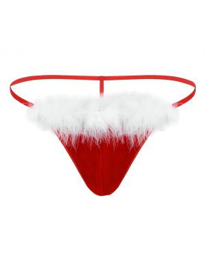 iEFiEL Men Soft Velvet Bulge Pouch G-string T-Back Thongs Bikini Underwear