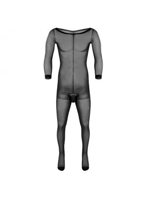 Men Stretchy Long Sleeves Ultra-thin Mesh Pantyhose Tights Lingerie