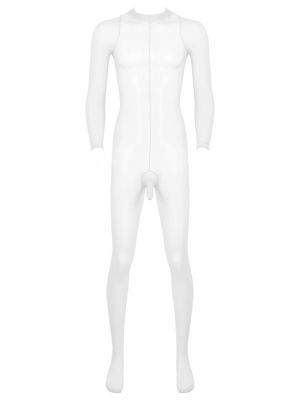 Men Sexy Long Sleeve Sheer Mesh Stretchy Full Bodystocking for Lingerie Night