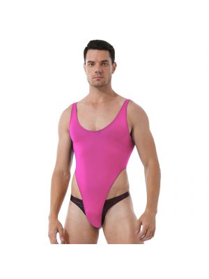 iEFiEL Men Bikini Swimsuit One-Piece Mankini Bodysuit High Cut Thongs Leotard 