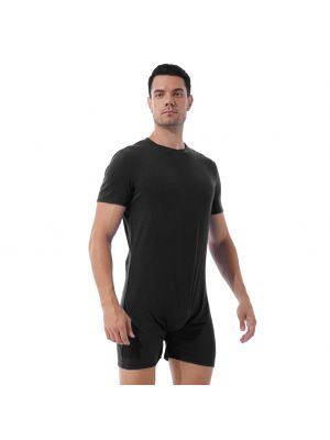 Mens Short Sleeve Romper Casual Sports Exercise Running Jumpsuit