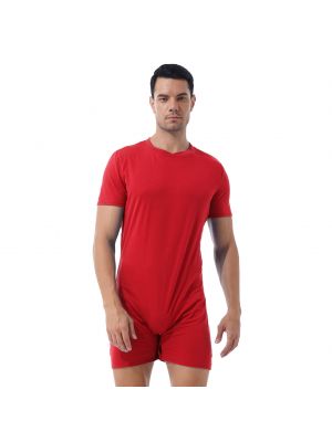 iEFiEL Mens Short Sleeve Romper Casual Sports Exercise Running Jumpsuit