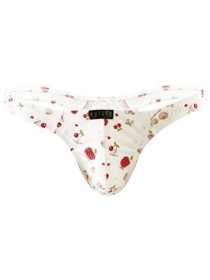 iEFiEL Men Sissy Cotton Cherry Printed G-string Briefs Sexy Breathable Thongs