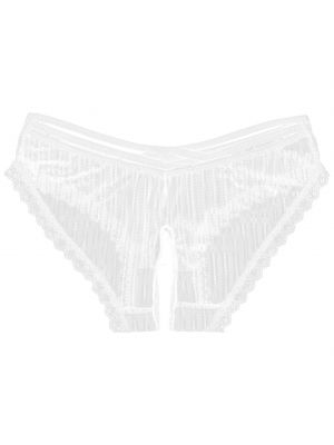 iEFiEL Mens Sissy Crotchless Striped Briefs Low Waist Strappy Elastic Waistband Panties Underwear