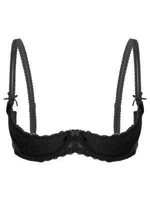 Women 1/2 Cup Push Up Underwire Lace Bra Adjustable Strap Sponge Padded Brassiere