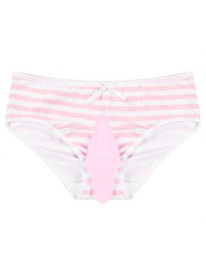 iEFiEL Mens Bulge Pouch Striped Briefs Low Waist See-through Elastic Waistband Underpants Underwear