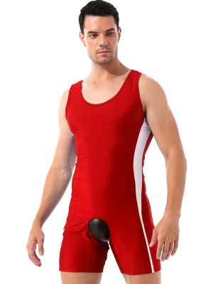 iEFiEL Herren Body Overall Slim Fit Körperformung Boxer Unterwäsche Einterler Kompressionsshirt Sport Gymnastikanzug 