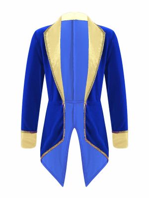 iEFiEL Kids Girls Party Showman Costume Lapel Collar Long Sleeves Tuxedo Coat for Role Play Performance