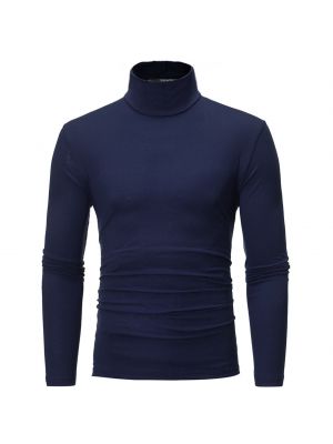 iEFiEL Mens Casual Long Sleeve T-shirt High Neck Slim Fit Pullover Undershirt Thermal Base Shirt