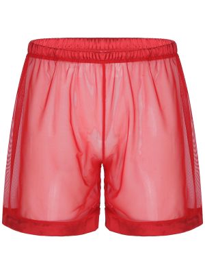 Men Sissy See-through Loose Mesh Boxer Shorts Underwear
