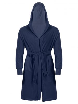 iEFiEL Mens Long Sleeve Fleece Hooded Sleepwear with Pockets Night-robe Bathrobe with Belt