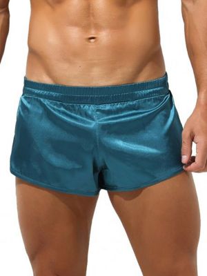 iEFiEL Mens Satin Low Waist Boxer Briefs Underwear Bulge Pouch Side Split Elastic Waistband Shorts Underpants
