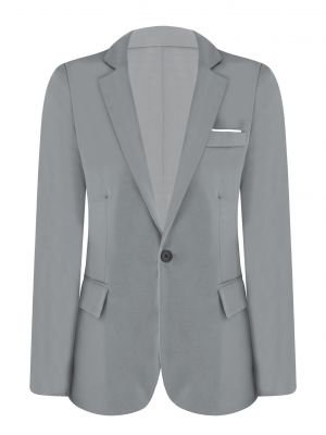 iEFiEL Mens Solid Color Gentleman Blazer Notch Lapel One-Button Flap Pockets Slim Fit Suit Outerwear