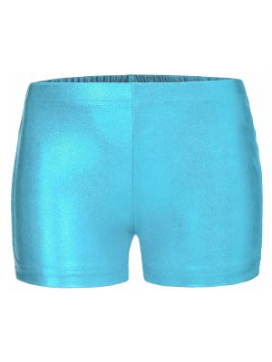 iEFiEL Kids Little Girls Bright Bronzing Cloth Dance Shorts Elastic Waistband Solid Color Bottoms