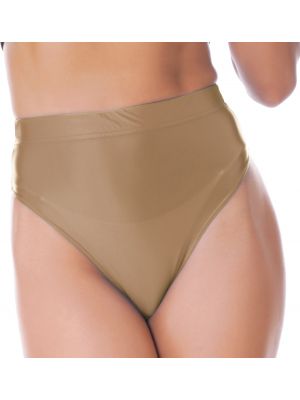 iEFiEL Womens Glossy Solid Color High Waist Briefs Underwear Swimsuit Bottom