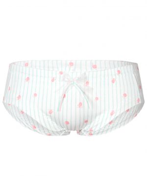 iEFiEL Mens Sissy Cotton Stripes Rose Print Briefs Crossdress Cosplay Elastic Waistband Panties Underwear