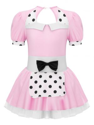 iEFiEL Kids Girls Patchwork Style Polka Dots Print Tutu Mesh Dance Dress Party Wear 