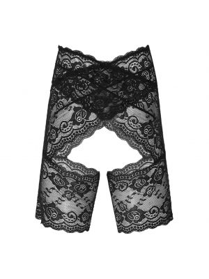 iEFiEL Mens Sissy See-through Crotchless Shorts Floral Lace Cutout Nightwear Underwear 