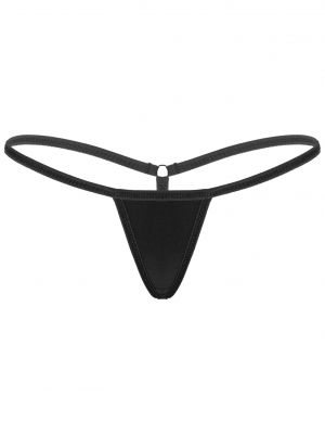 iEFiEL Womens Low Rise T-back G-string Elastic Waistband Bikini Thong Micro Panties Underwear