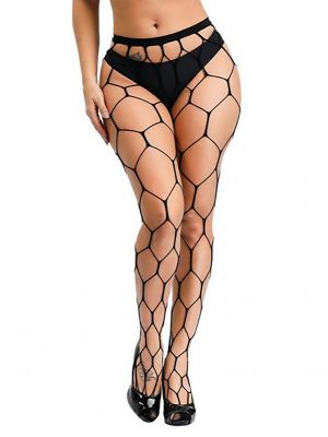 iEFiEL Womens Hollow Out Fishnet Sexy Tights See-through Pantyhose Stockings