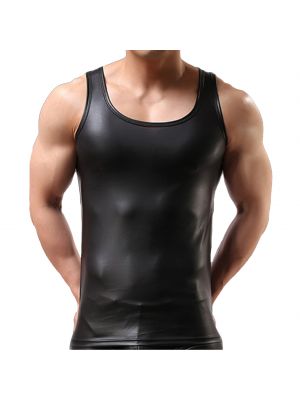 iEFiEL Mens Shiny Metallic Sleeveless Tight Vest Top for Gym Fitness Jogging