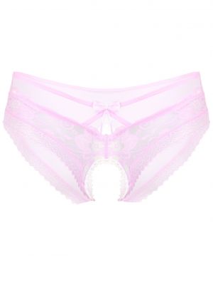iEFiEL Mens See-Through Sissy Lace Briefs Underwear Bowknot Strappy Crotchless Underpants
