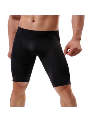 iEFiEL Mens Solid Knee Length Shorts Breathable Stretchy Sport Shorts for Fitness Jogging Workout