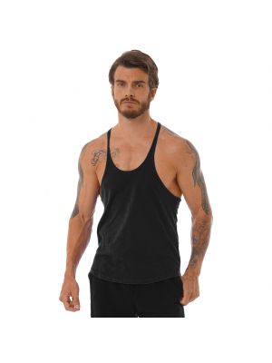 iEFiEL Mens Breathable Cotton Sport Vest Sleeveless Racer Back Casual Tops for Gym Jogging Workout