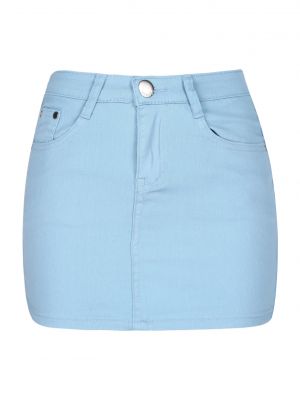 iEFiEL Womens Denim Miniskirt Solid Color Mid Waist Pencil Skirt Clubwear