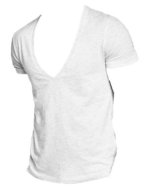 Men Short Sleeve Deep V Neck Slim Fit Moisture-wicking T-shirt
