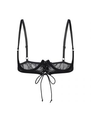 iEFiEL Womens Open Cup Underwired Lace Bra Adjustable Straps Lingerie Brassiere Underwear