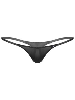 iEFiEL Mens Low Rise Thong Solid Color Elastic Waistband G-String Underwear