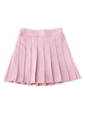 iEFiEL Kids Girls Solid Pleated Skirt School Uniform Mini Skirt with Built-in Bottoms