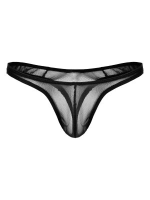 iEFiEL Mens See-through Thong Bulge Pouch Sexy G-string Breathable T-back Underwear